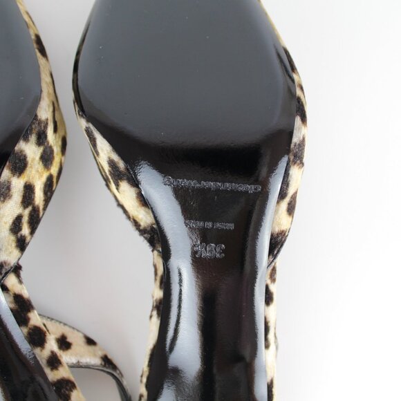 NEW Alexander Wang Leopard Velvet Pumps | Logo Crystal Slingback Heels - Picture 14 of 15
